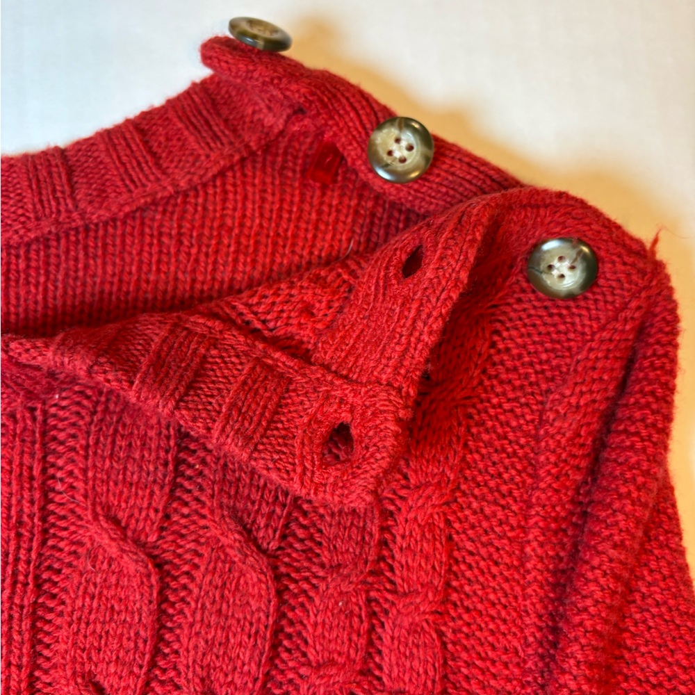 Studio Works Red Cable Knit Pullover Sweater Wool… - image 3